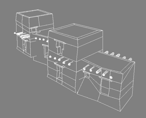 Cliff Village Wire-frame
